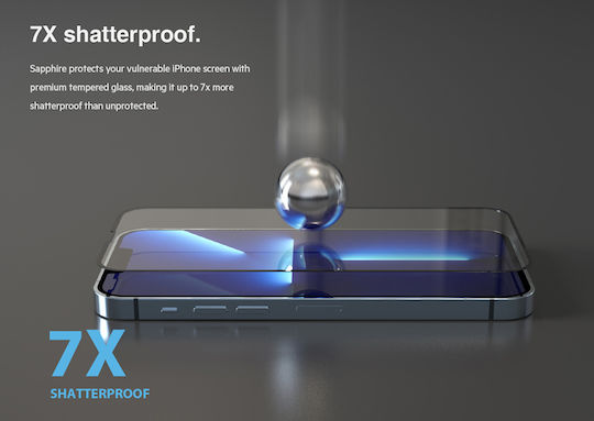 Rockrose Sapphire 2.5D Vollflächig gehärtetes Glas Schwarz (iPhone 13 Pro Max)