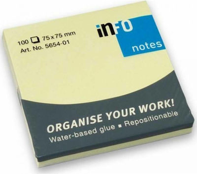 Info Notes Yellow papers 75X75MM 100F 5654-01 Pack of 12