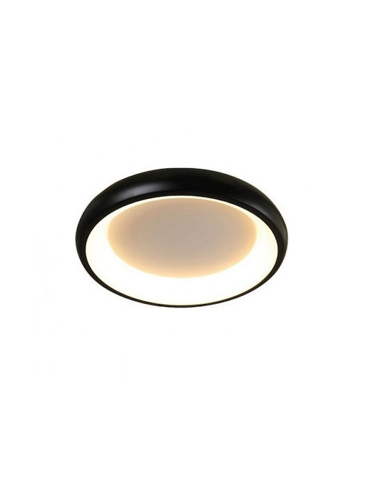 Aca Μοντέρνα Μεταλλική Πλαφονιέρα Οροφής με Ενσωματωμένο LED σε Μαύρο χρώμα 41cm