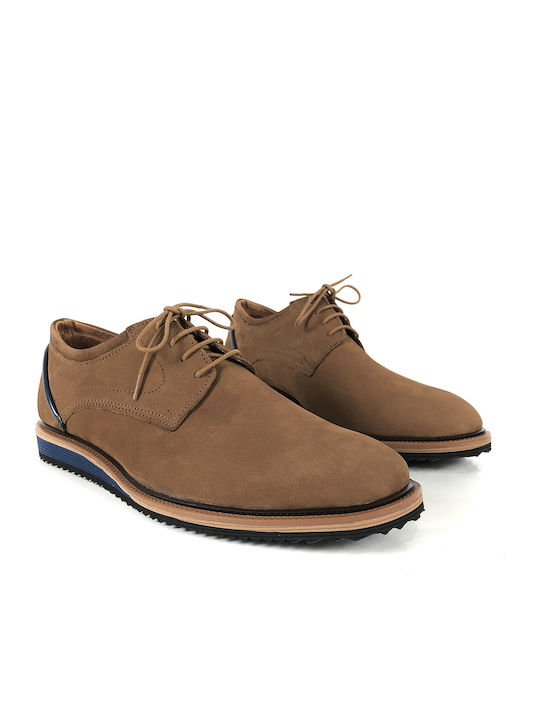 Tsalis Shoes Δερμάτινα Ανδρικά Casual Παπούτσια Καφέ