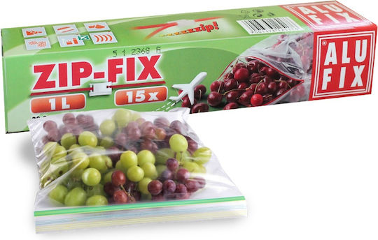 Alufix Zip-Fix Μικρές Σακούλες Τροφίμων 20.8x14.5cm 15τμχ