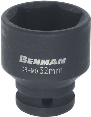 Benman Socket Pneumatic Hex with Square Drive 1/2" Diameter 36mm