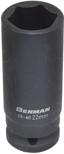 Benman Socket Pneumatic Hex Long with Square Drive 1/2" Diameter 9mm