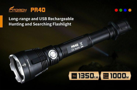 Fitorch Rechargeable Flashlight LED with Maximum Brightness 1350lm PR40-C