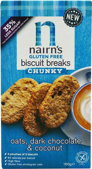 nairn's Organic Biscuits Oats Whole With Chips Dark Chocolate & Coconut Sugar Free 3pcs 160gr