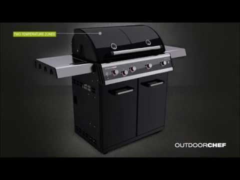 Outdoorchef Dualchef 425 G BZ Ψησταριά Υγραερίου με 4 Εστίες 16kW και Πλαϊνό Μάτι 3.5kW