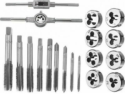 Set of Taper and Die with Tap Wrench 20pcs JF-9020