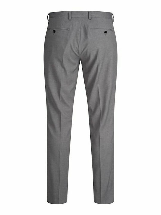 Pantaloni Elastic cu Croială Slim Gri deschis Melange Melange