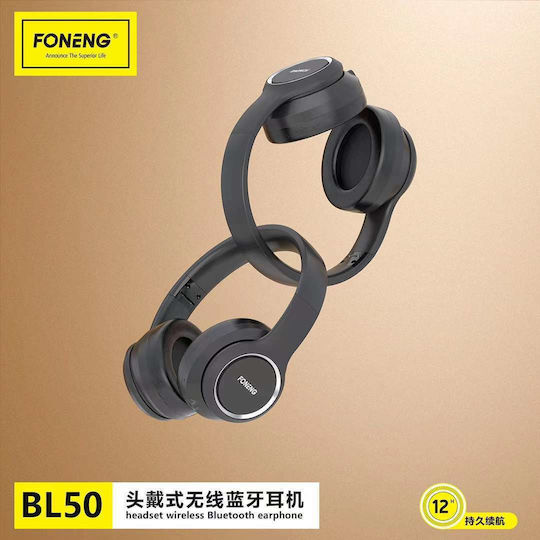 Foneng BL50 Fără fir Bluetooth Over Ear Căști cu 12 ore de Funcționare Negre