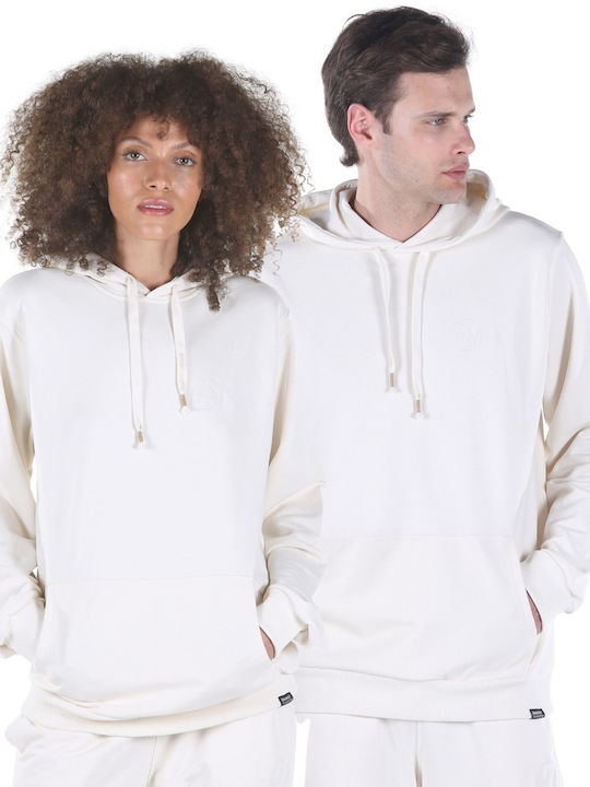 District75 Men's Sweatshirt with Hood and Pockets Beige