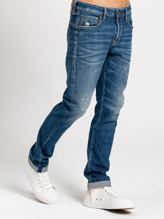 Simon Men's Jeans Pants with Slim Fit Blue