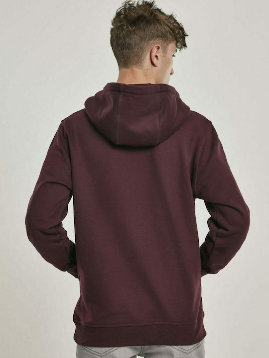 Urban Classics Herren Sweatshirt mit Kapuze und Taschen Redwine