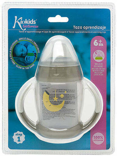 Kiokids Εκπαιδευτικό Μπιμπερό με Λαβές Moon 6m+ Grey 270ml