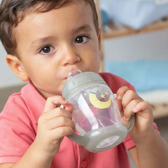 Kiokids Εκπαιδευτικό Μπιμπερό με Λαβές Moon 6m+ Grey 270ml