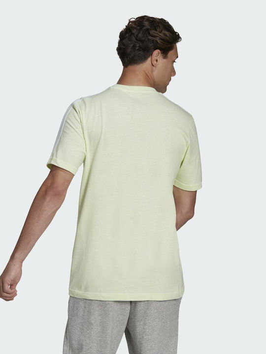 Adidas Essentials 3 Stripes Men's Short Sleeve T-shirt Almost Lime