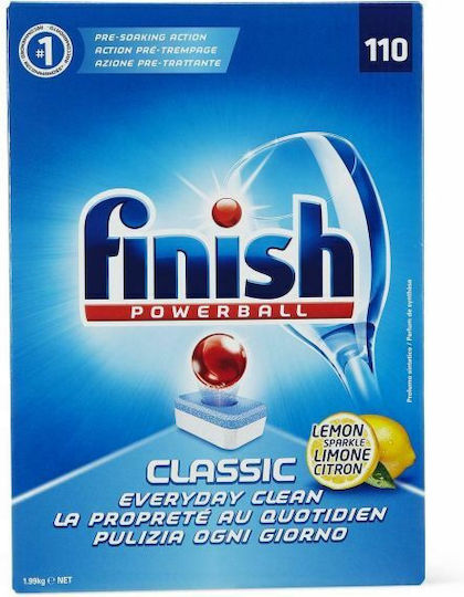 Finish Powerball Classic 15 Κάψουλες Πλυντηρίου Πιάτων με Άρωμα Λεμόνι