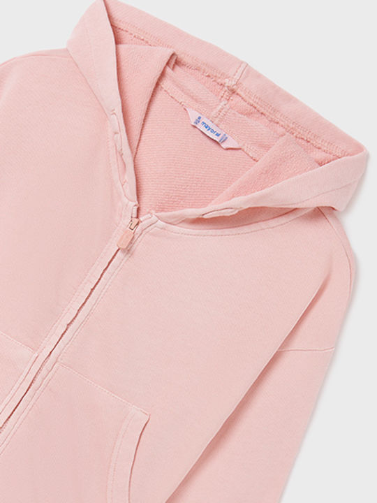 Kids Sweatshirt Cardigan with Hood and Pockets Pink Artless
