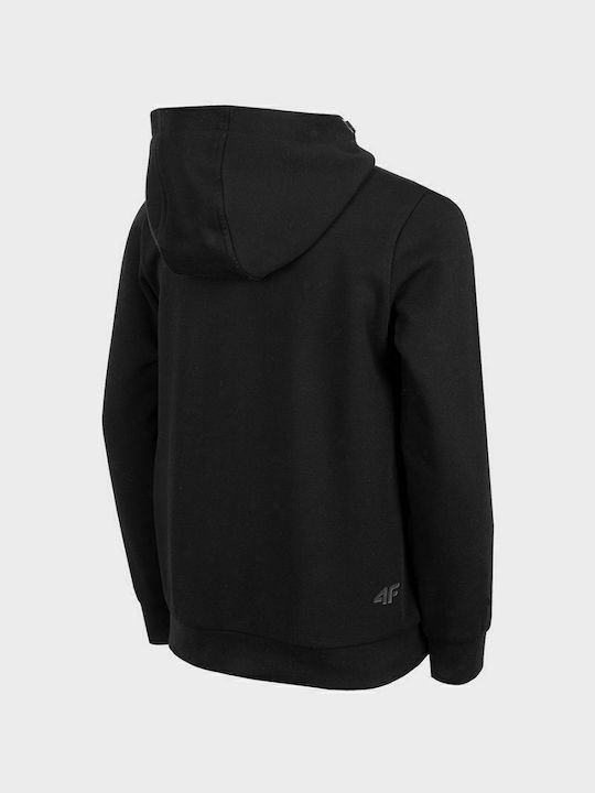 4F Boys Hooded Sweatshirt with Zipper Black