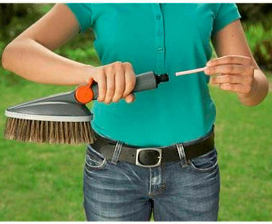 Gardena Pressure Washer Brush with Stick CleanSystem soaps