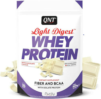 QNT Light Digest Whey Πρωτεΐνη Ορού Γάλακτος Χωρίς Γλουτένη με Γεύση Λευκή Σοκολάτα 500gr