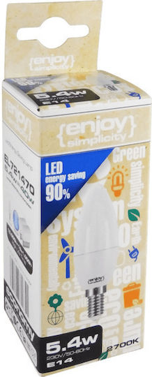Elvhx LED Bulb 7.5W 110mm for Socket E14 and Shape B35 Warm White 806lm
