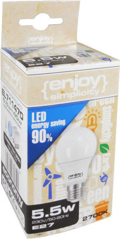 Elvhx Λάμπα LED 9W 105mm για Ντουί E27 και Σχήμα A60 Θερμό Λευκό 806lm