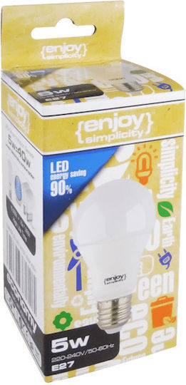 Elvhx Bec LED 5W pentru Soclu E27 și Formă A60 Alb rece 400lm
