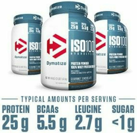 Dymatize ISO 100 Hydrolyzed Protein Whey Gluten Free with Flavor Smooth Banana 900gr