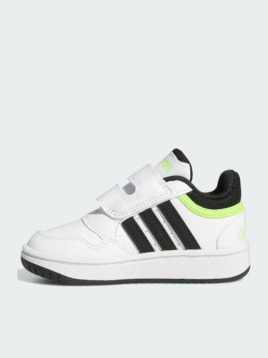 Hoops Hoops 3.0 CF Kids Sports Shoes Basketball with Hoop & Loop Closure Cloud White / Core Black / Solar Green