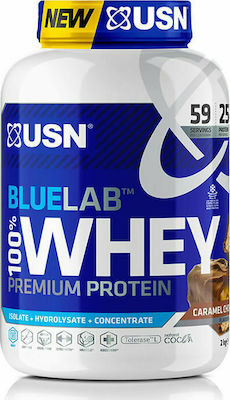 USN BlueLab 100% Whey Premium Molkenprotein mit Geschmack Karamell-Schokolade 2kg