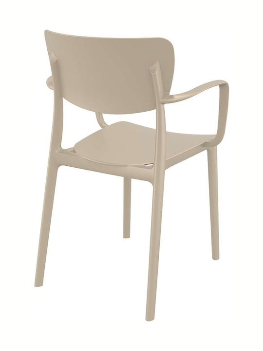 Outdoor-Stuhl Polypropylen Lisa Taupe 54x53x82εκ.