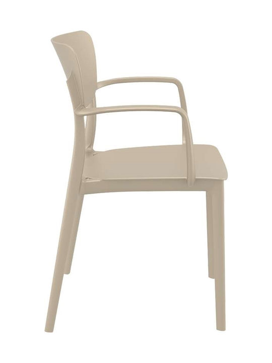 Outdoor-Stuhl Polypropylen Lisa Taupe 54x53x82εκ.