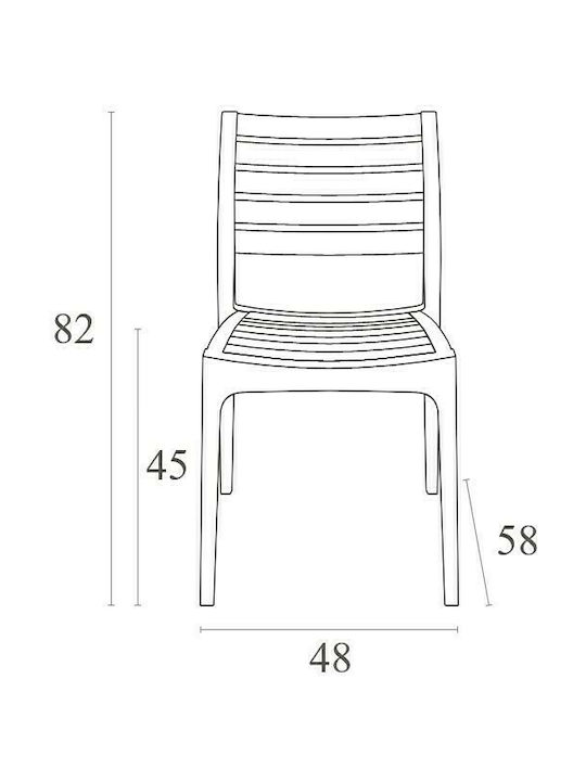 Outdoor-Stuhl Polypropylen Ares White 48x58x82εκ.