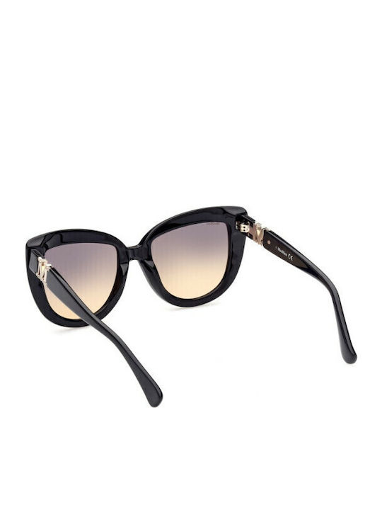Max Mara Emme 6 Women's Sunglasses with Black Plastic Frame and Brown Gradient Lens MM 0029 01B