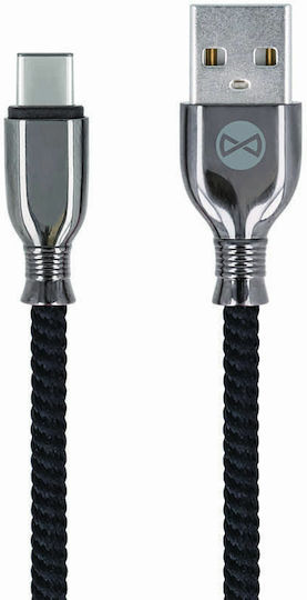 Forever Tornado USB 2.0 Cable USB-C male - USB-A Μαύρο 1m