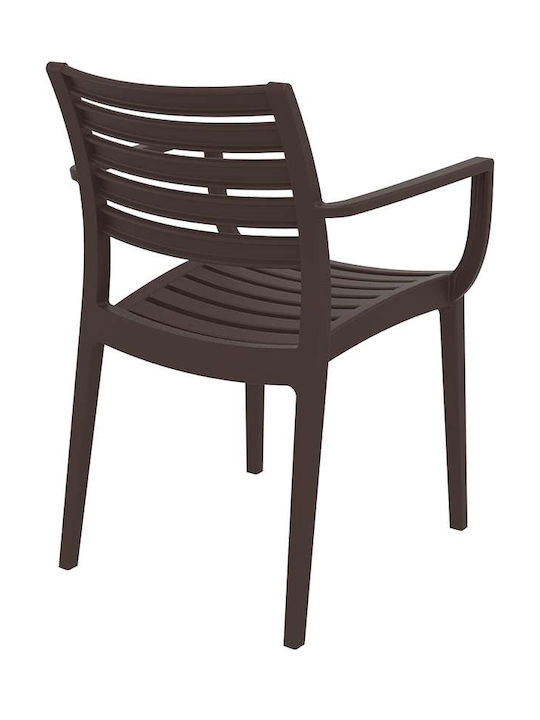 Outdoor-Stuhl Polypropylen Artemis Brown 58x58x82εκ.