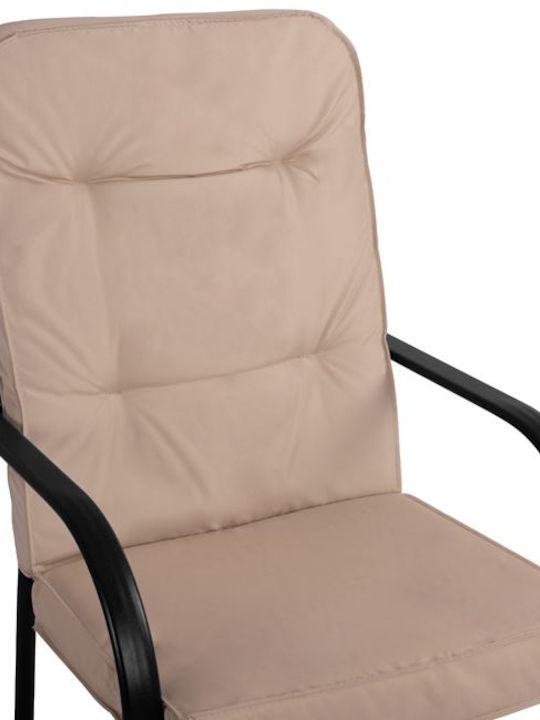 Outdoor-Sessel Metallisch Endika Brown / Beige mit Kissen 60x71x105εκ.