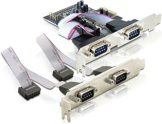 DeLock Κάρτα PCIe σε 4 θύρες RS232 DB9 Serial