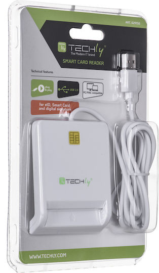 Techly Kartenleser USB 2.0 für Chipkarte Weiß