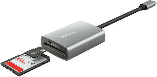 Trust Dalyx Fast Card Reader Type-C για SD Ασημί