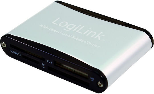 LogiLink Card Reader USB 2.0 για SD/microSD/MemoryStick/CompactFlash/xD Ασημί