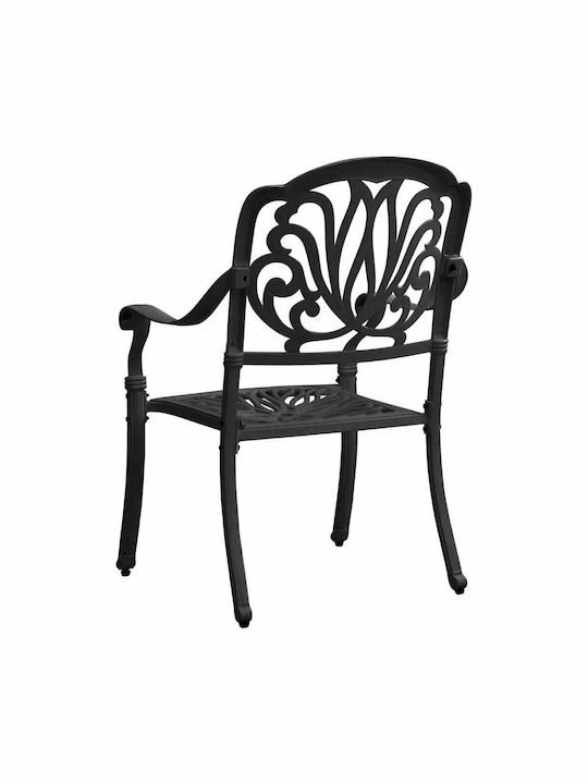 Garten- und Outdoor-Möbelsets Bistro 3Stücke Schwarz mit Sonnenschirmhalter