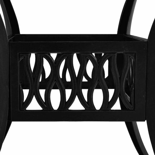 Garten- und Outdoor-Möbelsets Bistro 3Stücke Schwarz mit Sonnenschirmhalter