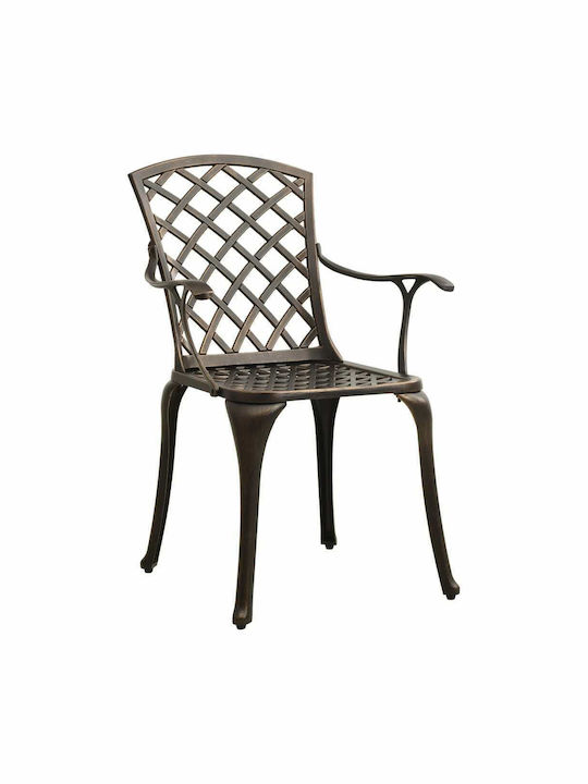 Garten- und Outdoor-Möbelsets Bistro 3 Stück Bronze mit Sonnenschirmhalter