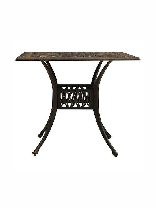 Garten- und Outdoor-Möbelsets Bistro 3 Stück Bronze mit Sonnenschirmhalter