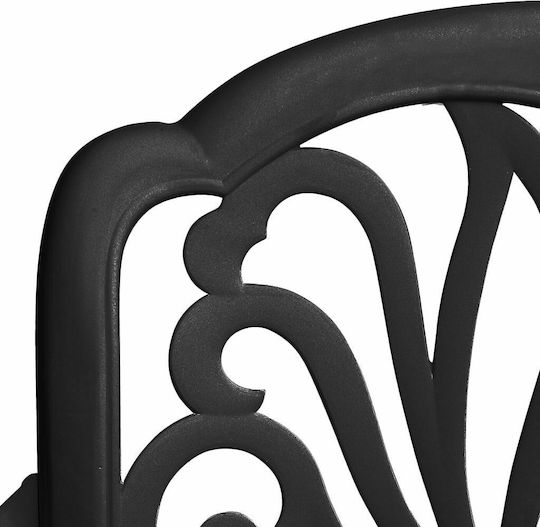 Σετ Τραπεζαρίας Εξωτερικού Χώρου Bistro 3τμχ Μαύρο με Υποδοχή για Ομπρέλα
