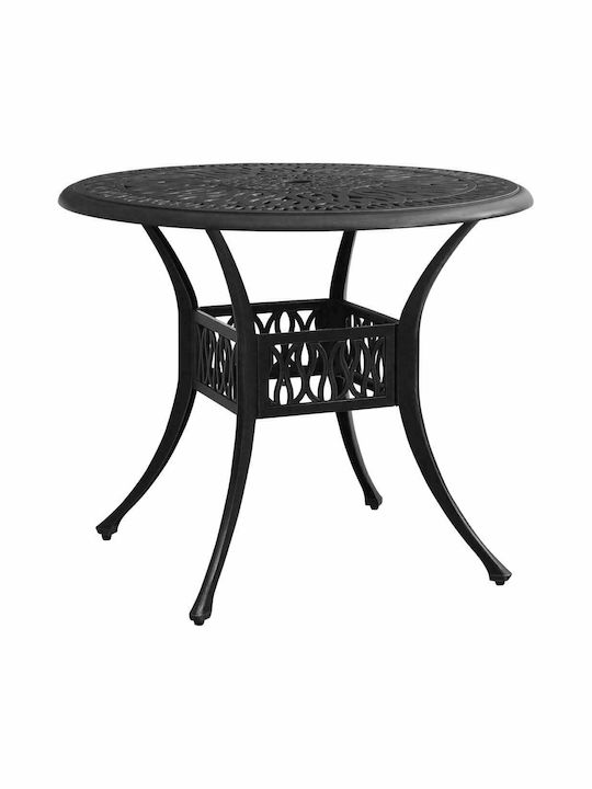 Bistro 3 Pieces Outdoor Dining Room Set Black with Umbrella Holder