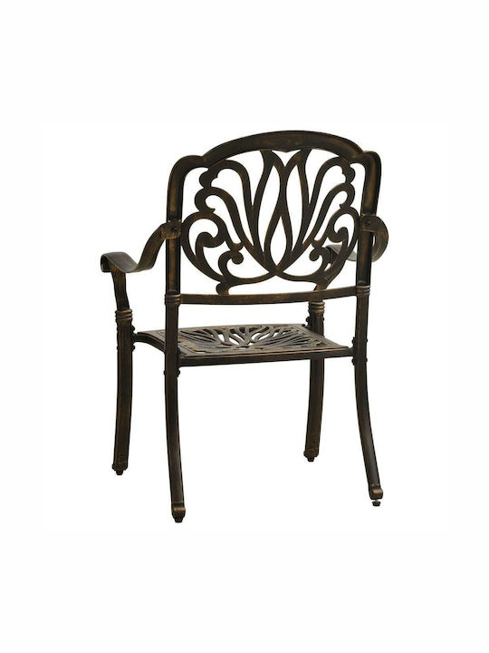 Bistro Outdoor Dining Room Set 3 Pieces Bronze with Umbrella Holder