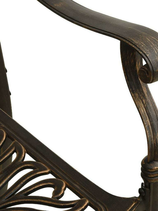 Bistro Outdoor Dining Room Set 3 Pieces Bronze with Umbrella Holder
