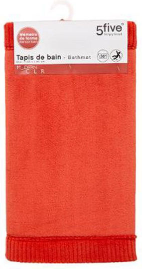 5Five Non-Slip Bath Mat 174561E Red 50x80cm